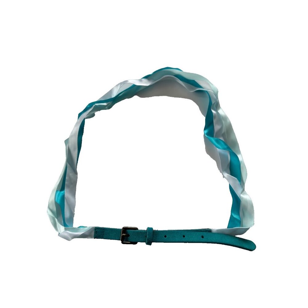 VTG GAP Women's XL  Turquoise Blue Leather Ribbon Belt Fairy Y2K Festival